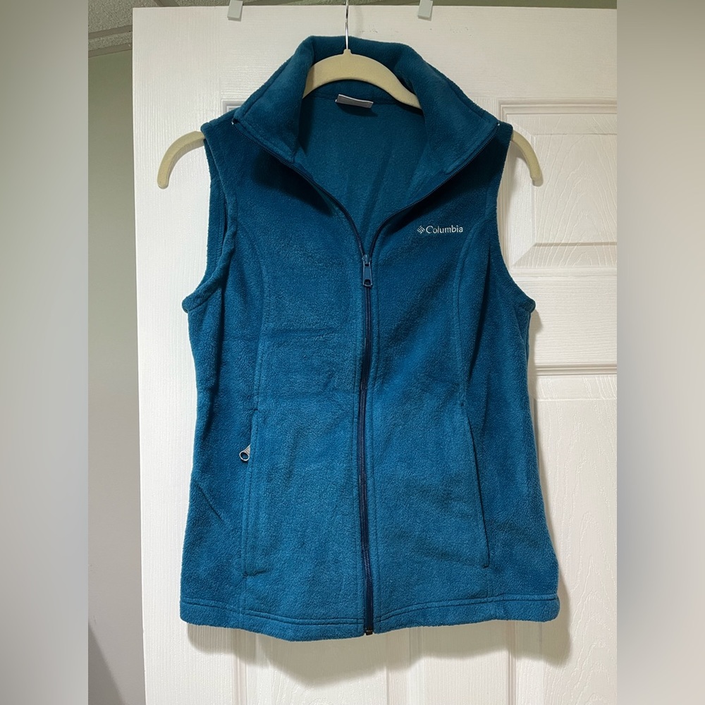 Columbia fleece zip up vest, small